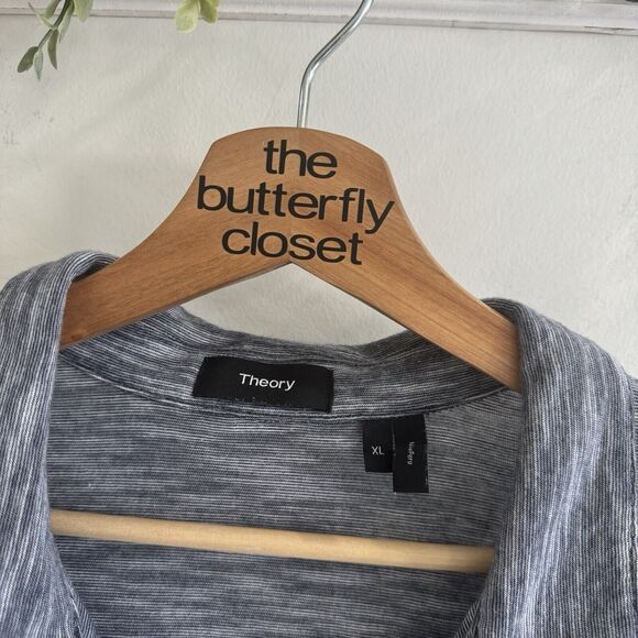 Mens Theory Heathered Grey Polo Shirt XL - Picture 3 of 4